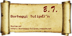 Borhegyi Tulipán névjegykártya